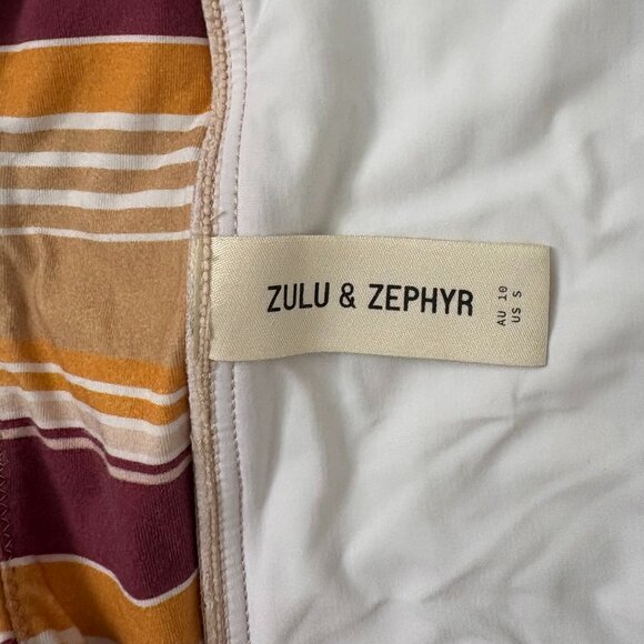 Zulu & Zephyr Multicolor Striped Off-Shoulder One Piece Bathing Suit - Picture 2 of 2